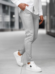 Moške hlače chino sive OZONEE DJ/5505Z