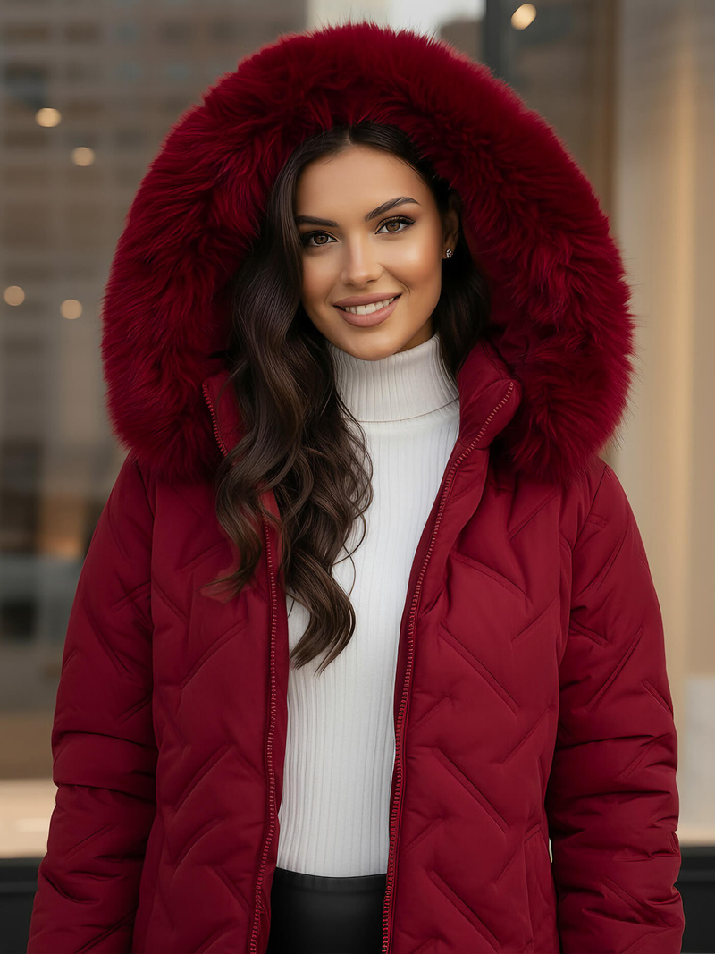 Ženska jakna bordo OZONEE JS/16M9296/06Z