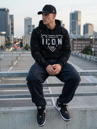 Moška jopa s kapuco črna OZONEE JS/8B1737/3Z