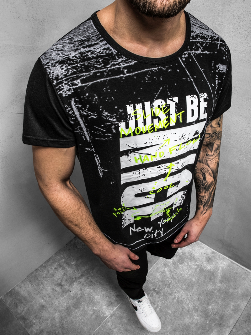 Moška majica črna OZONEE JS/KS1983Z