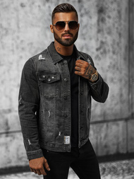 Moška jeans jakna črna OZONEE NB/MJ515N