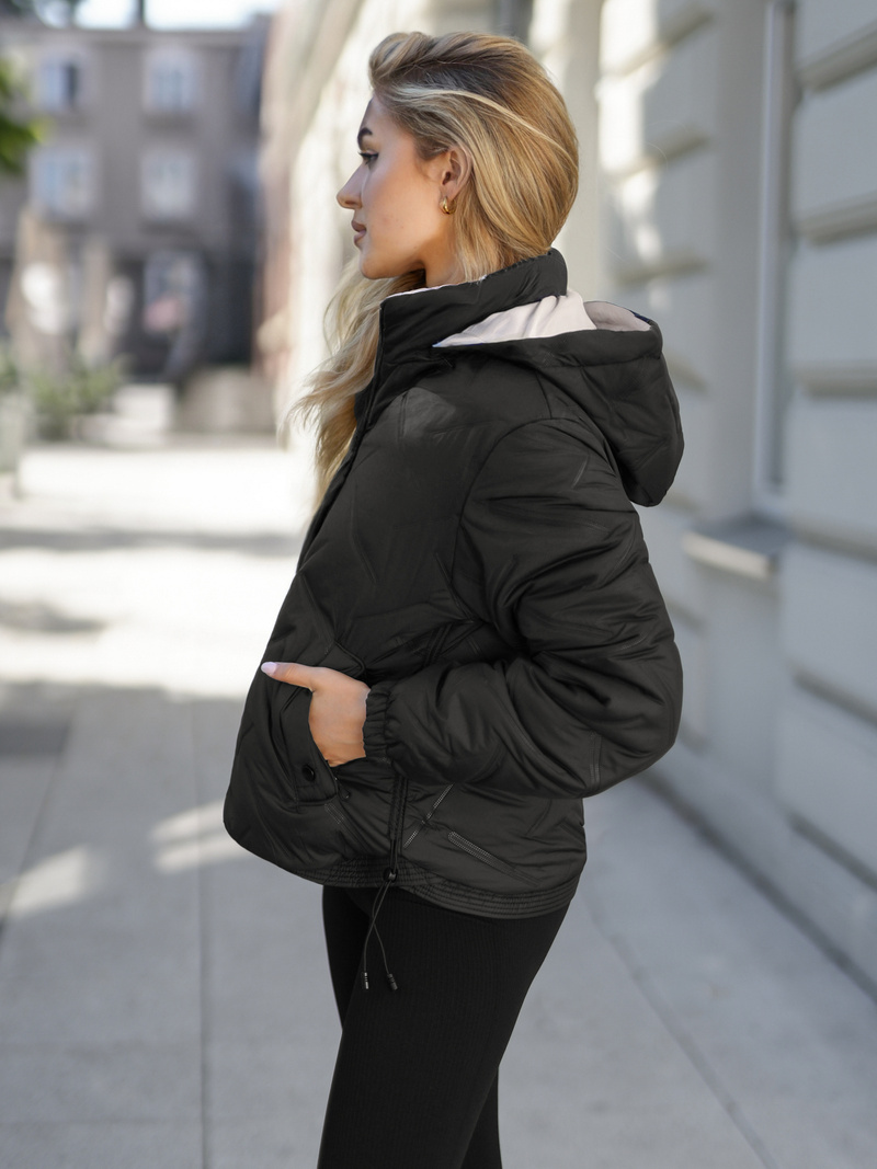 Ženska jakna črno-bež OZONEE JS/16M9315/392B