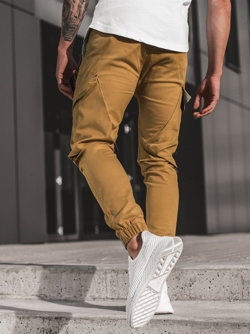 Moške hlače chino jogger camel OZONEE G/2788