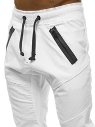 Moške hlače chino jogger bele OZONEE A/0952