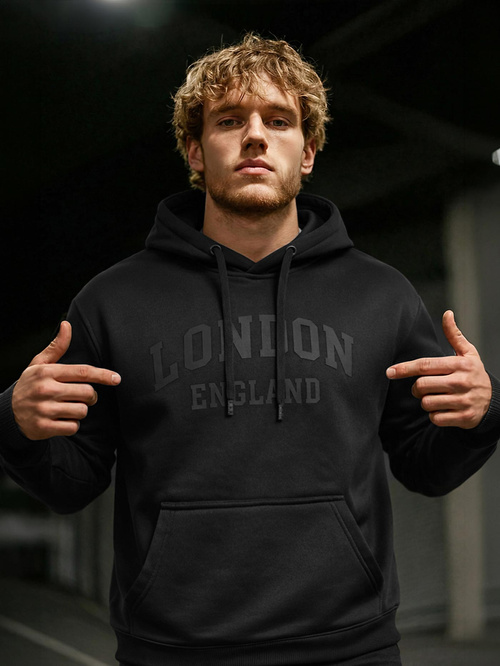 Moška jopa s kapuco črna OZONEE JS/8B1986/3