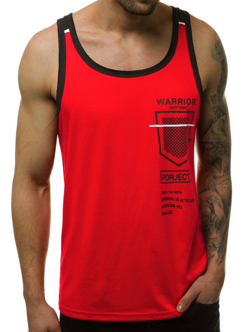 Moška majica brez rokavov rdeča OZONEE JS/SS11076