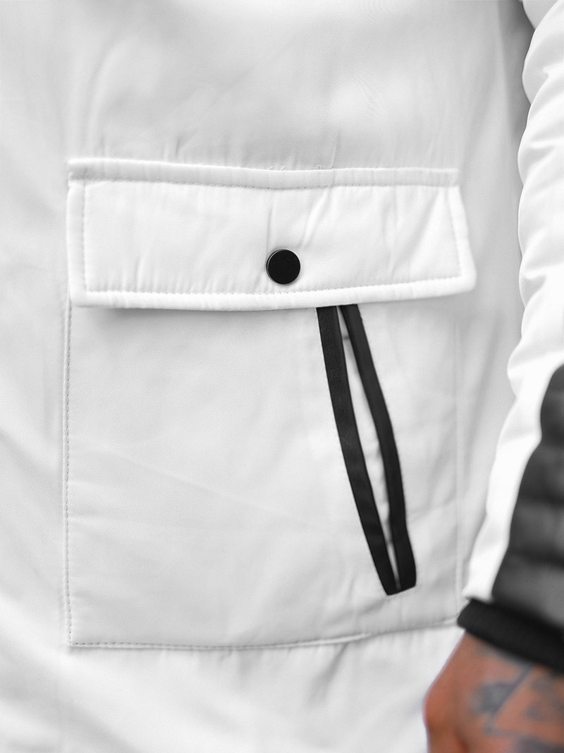 Moška zimska jakna belo-črna OZONEE O/5832/22Z