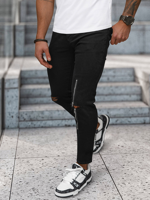 Moške Kavbojke Črne OZONEE NB/MP0087N