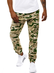 Moške hlače jogger bež OZONEE A/404