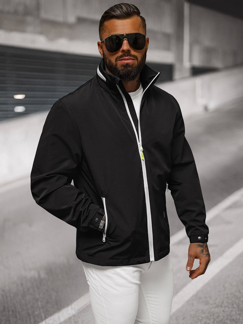 Moška softshell jakna s kapuco črna OZONEE JS/5M3105/392Z