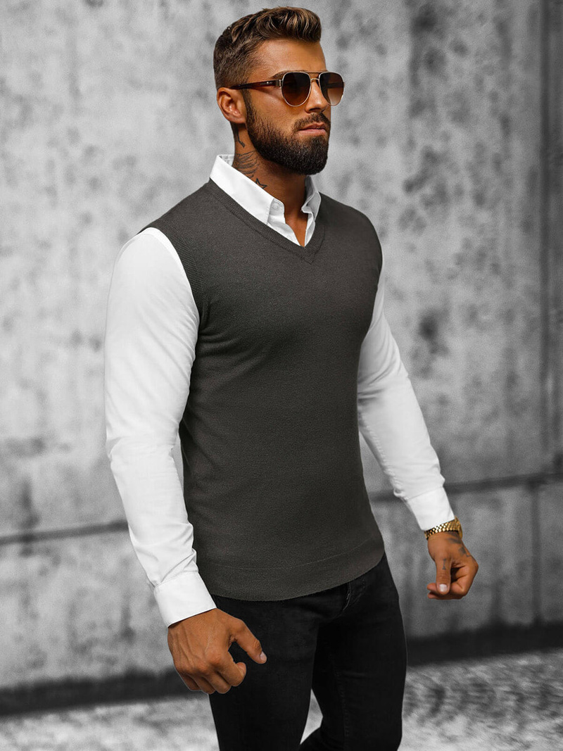 Moški pulover grafitne OZONEE NB/MM6005/3Z