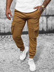 Moške hlače chino jogger temno camel OZONEE NB/MP0105KSZ