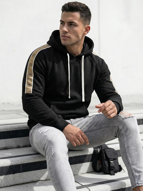 Moška jopa s kapuco črna OZONEE JS/8B1730/3Z