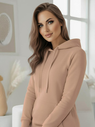 Ženska jopica s kapuco temno bež OZONEE JS/YS10003/91Z