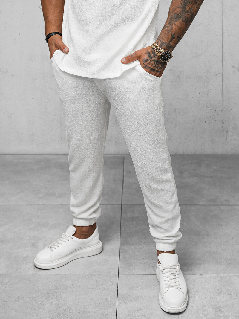 Moške športne hlače bele OZONEE O/K960SP