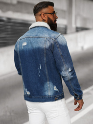 Moška jeans jakna šerpa modra OZONEE NB/MJ502BZ