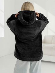 Ženska jopica s kapuco črna OZONEE JS/HH192/3