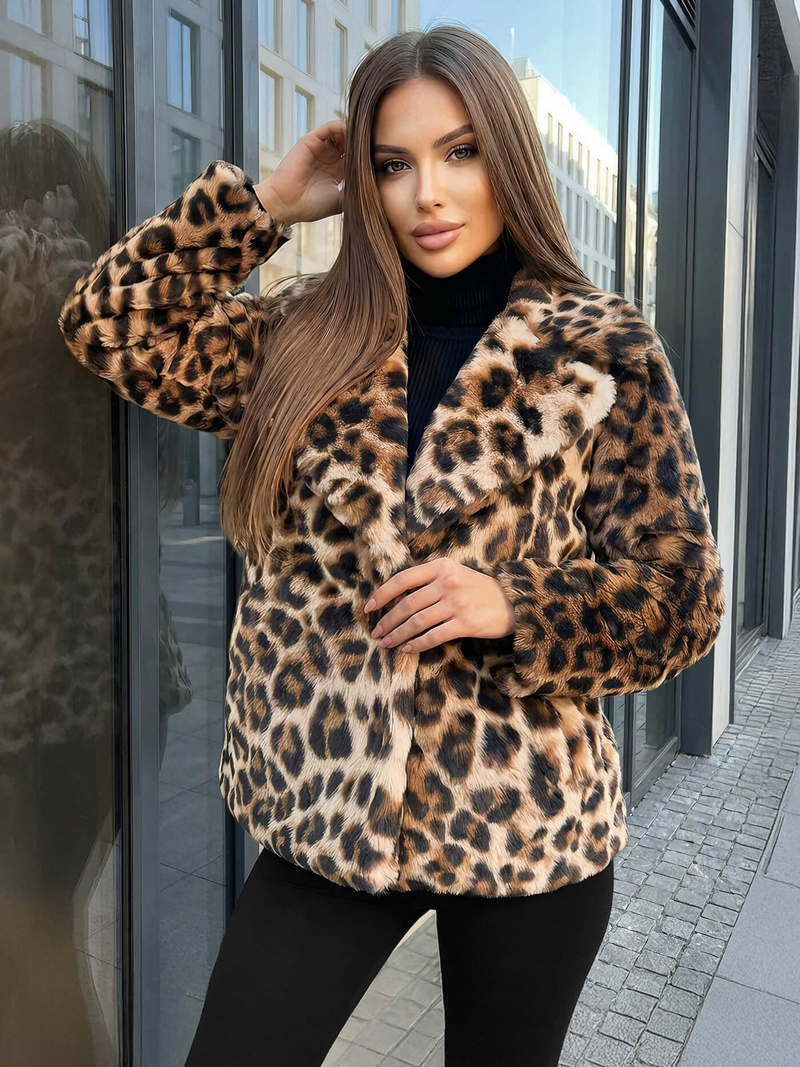 Ženska jakna bež-rjava OZONEE JS/61M8500/158Z