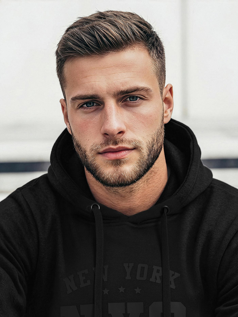 Moška jopa s kapuco črna OZONEE JS/8B1971/3