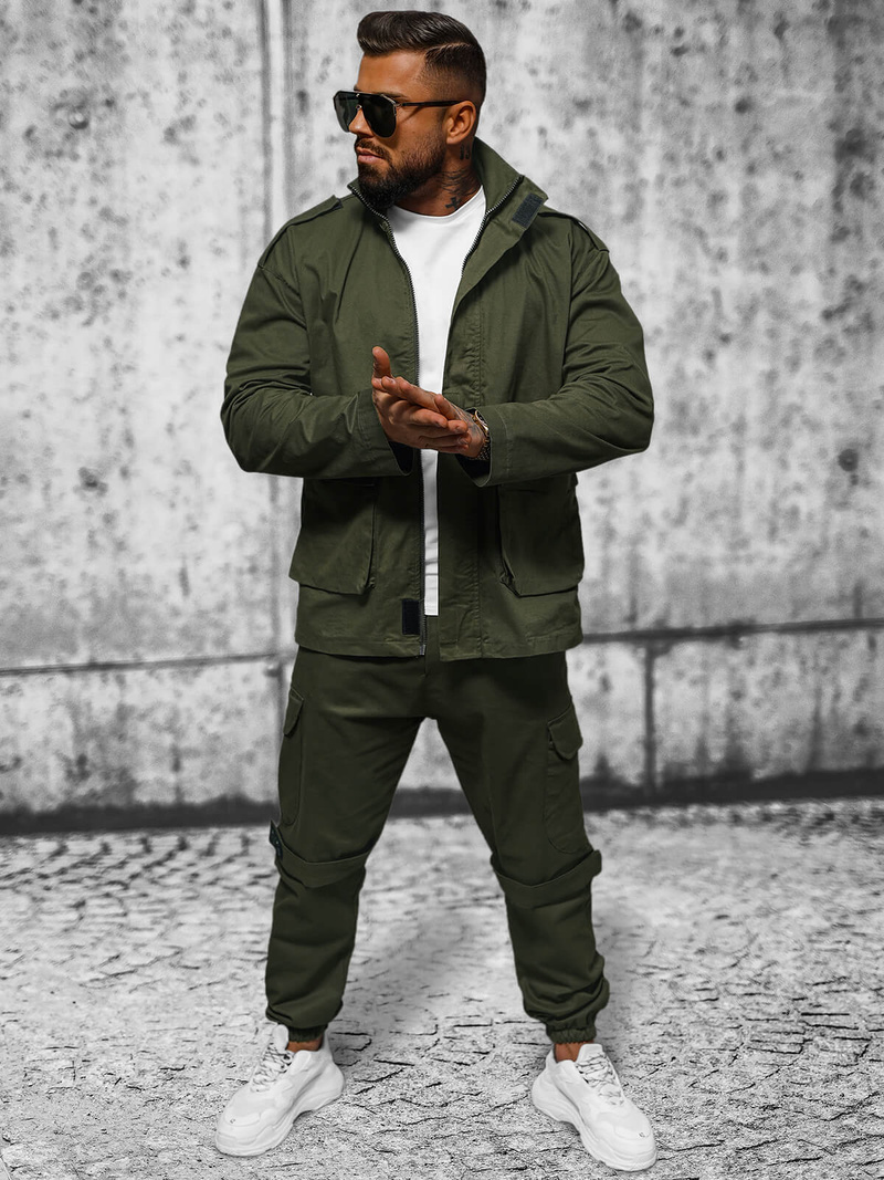 Moška prehodna jakna kaki OZONEE O/G3035