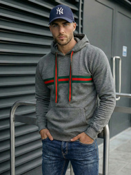 Moška jopa s kapuco grafitna OZONEE JS/8B1735/5Z