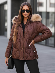 Ženska jakna čokolada OZONEE JS/5M3226/158Z