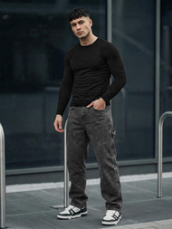 Moške kavbojke grafitne OZONEE O/KK2828/5Z