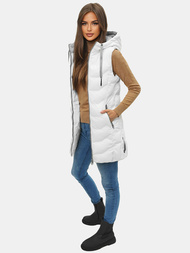 Ženski brezrokavnik s kapuco bela OZONEE N/7042