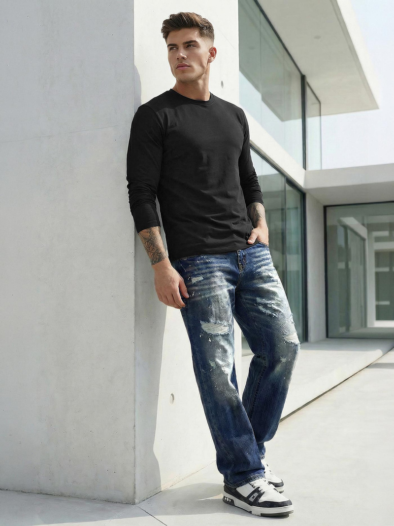 Moške Kavbojke modre OZONEE O/KK2885Z