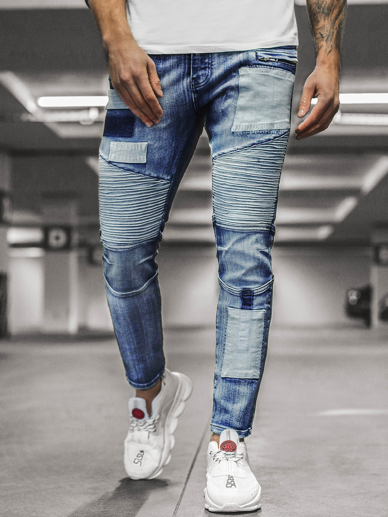 Moške kavbojke jogger modre OZONEE O/B4925