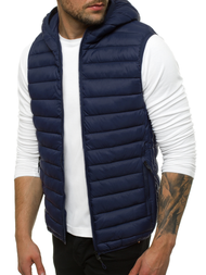 Moški brezrokavnik s kapuco mornarsko modri OZONEE JS/LY36