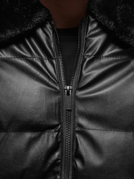 Moška usnjena jakna črna OZONEE O/M795Z