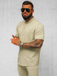 Moška majica s kratkimi rokavi bež OZONEE O/Y972T