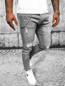 Moške kavbojke grafitne OZONEE O/MB459