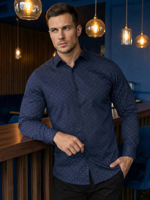 Moška srajca modra OZONEE V/V181Z