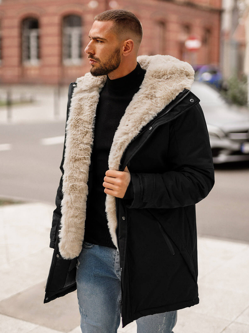 Moška zimska jakna črna OZONEE JS/22M316/392Z