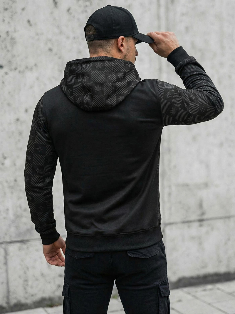 Moška jopa s kapuco črna OZONEE O/B265Z