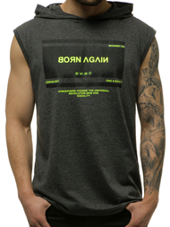 Moška majica brez rokavov grafitna OZONEE MACH/M1152