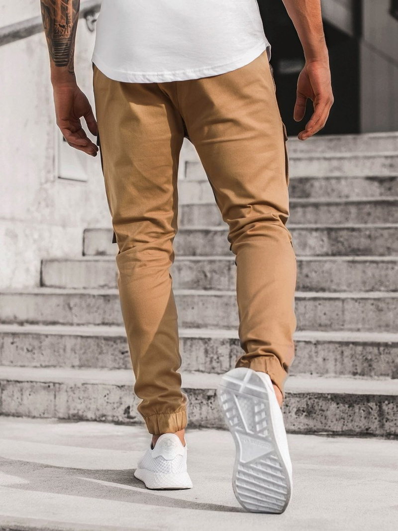 Moške hlače chino jogger camel OZONEE G/2787