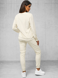 Ženski trenirka iz velurja ecru OZONEE O/8C1173/155Z