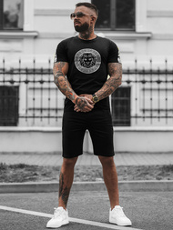 Moška Trenirka Črno-Srebrna OZONEE O/HM788Z