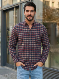Elegantna moška srajca bordo OZONEE V/V176Z