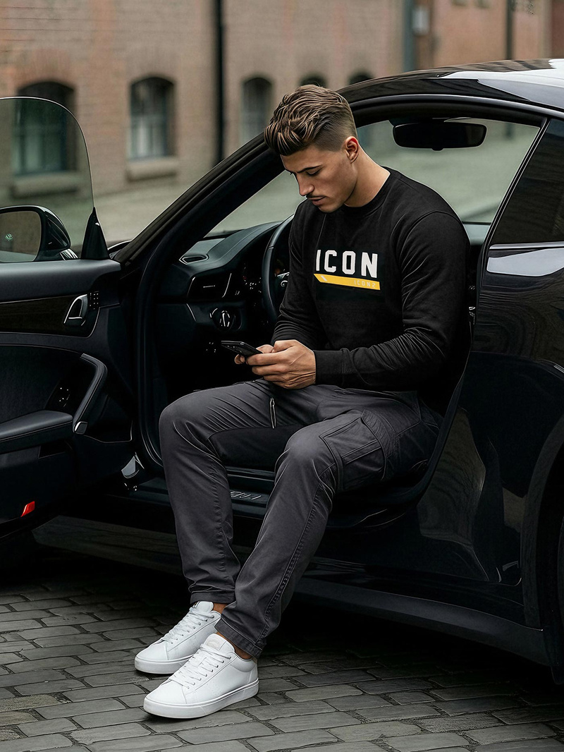 Moška jopa črna OZONEE JS/8B1753/3