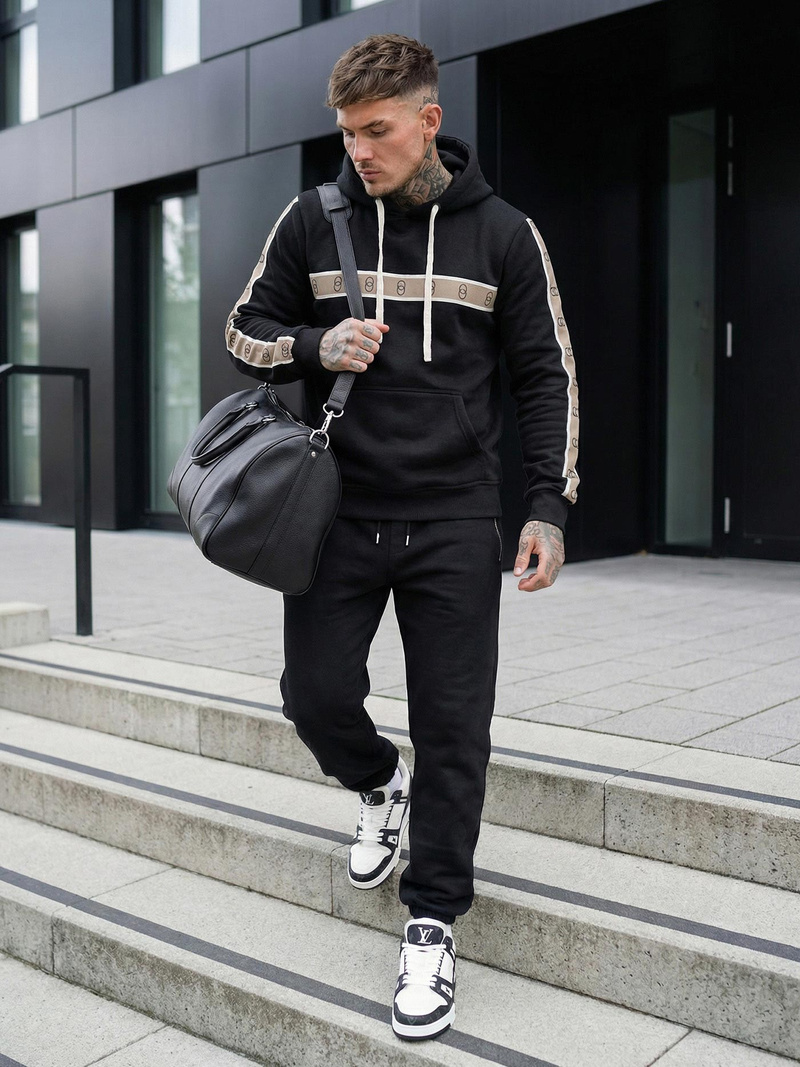 Moška jopa s kapuco črna OZONEE JS/8B1729/3