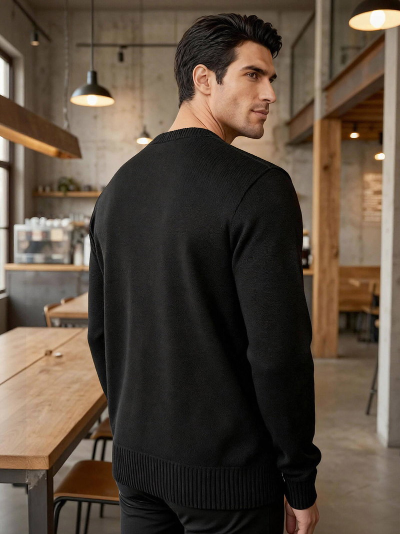 Moški pulover črni OZONEE JS/59B3610/3