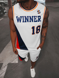 Moški košarkarski komplet beli OZONEE JS/68C10167Z