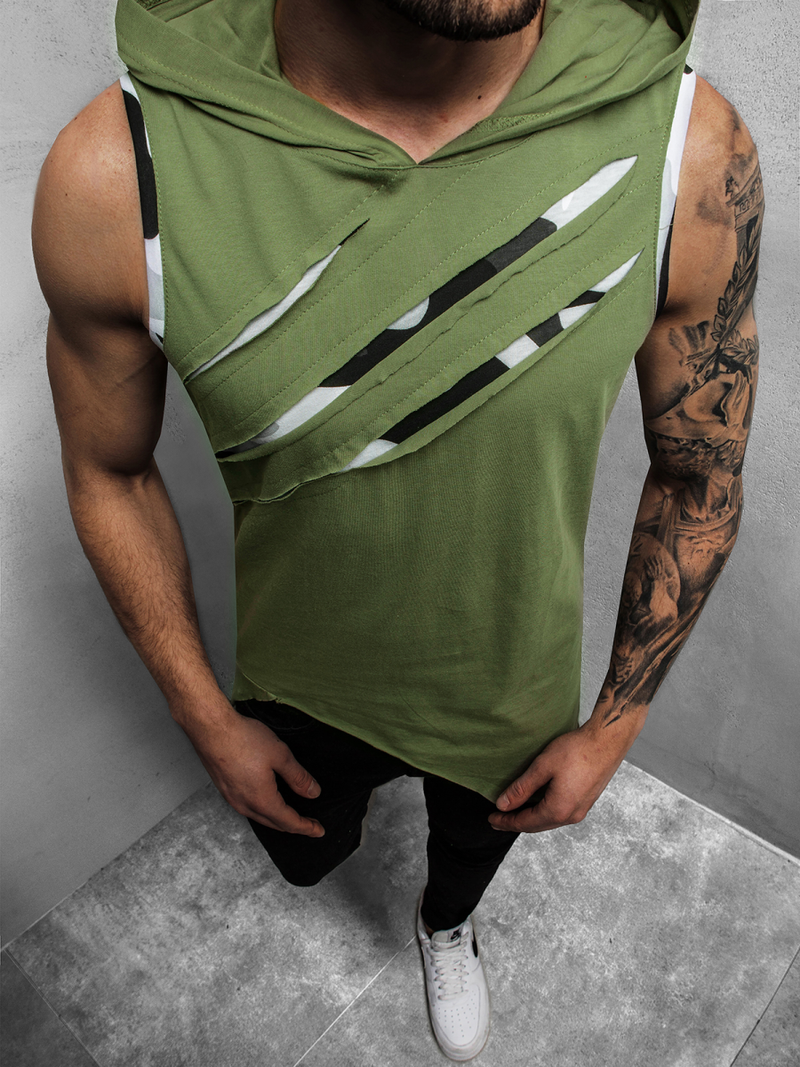 Moška majica s kapuco kaki OZONEE O/1254Z