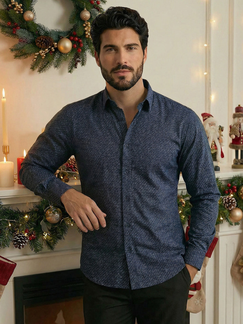 Moška srajca modra OZONEE V/V186Z