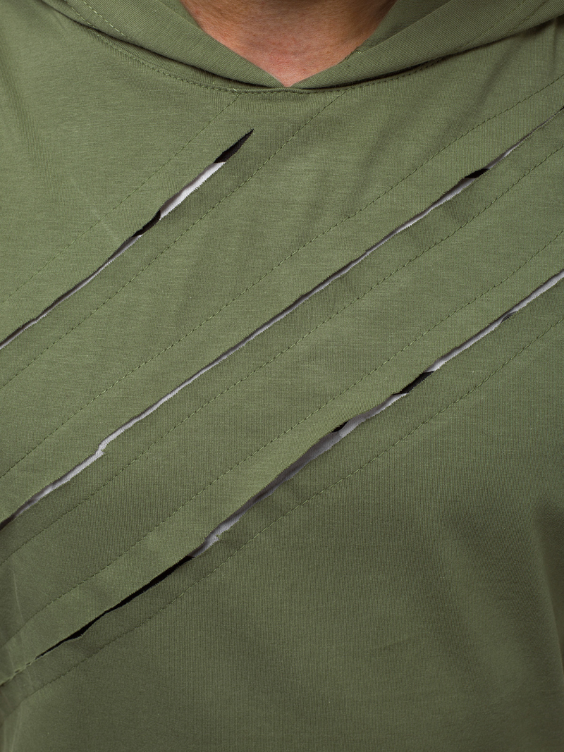 Moška majica s kapuco kaki OZONEE O/1254Z