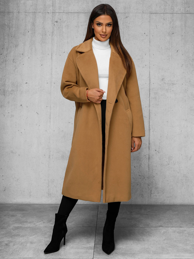 Ženski plašč camel OZONEE JS/11Z8161